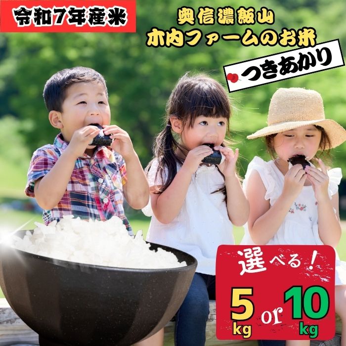 【ふるさと納税】令和7年産 新米 つきあかり 選べる 白米 5kg 10kg 奥信濃飯山〜木内ファームのお米〜 つきあかり【 長野県 飯山市 信州 美味しい お...