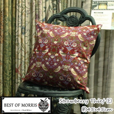 3位! 口コミ数「0件」評価「0」Fabric by BEST OF MORRIS クッションカバー 45×45cm E(いちご泥棒)【1436484】