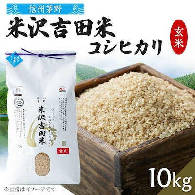 霧ヶ峰高原からの伏流水が育んだお米「信州茅野　米沢吉田米」玄米10kg(10kg×1個)【1454543】