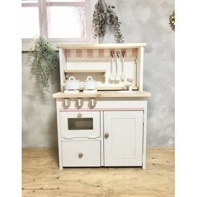 【ふるさと納税】メーベルヒナナ 木製 おままごとキッチン Lサイズレンジ ナチュラル【1611361】