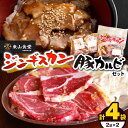 【ふるさと納税】豚カルビ2袋 ジンギスカン2袋 セット | お肉 肉 にく 焼肉 ジンギスカン 豚カルビ 長野県 塩尻市