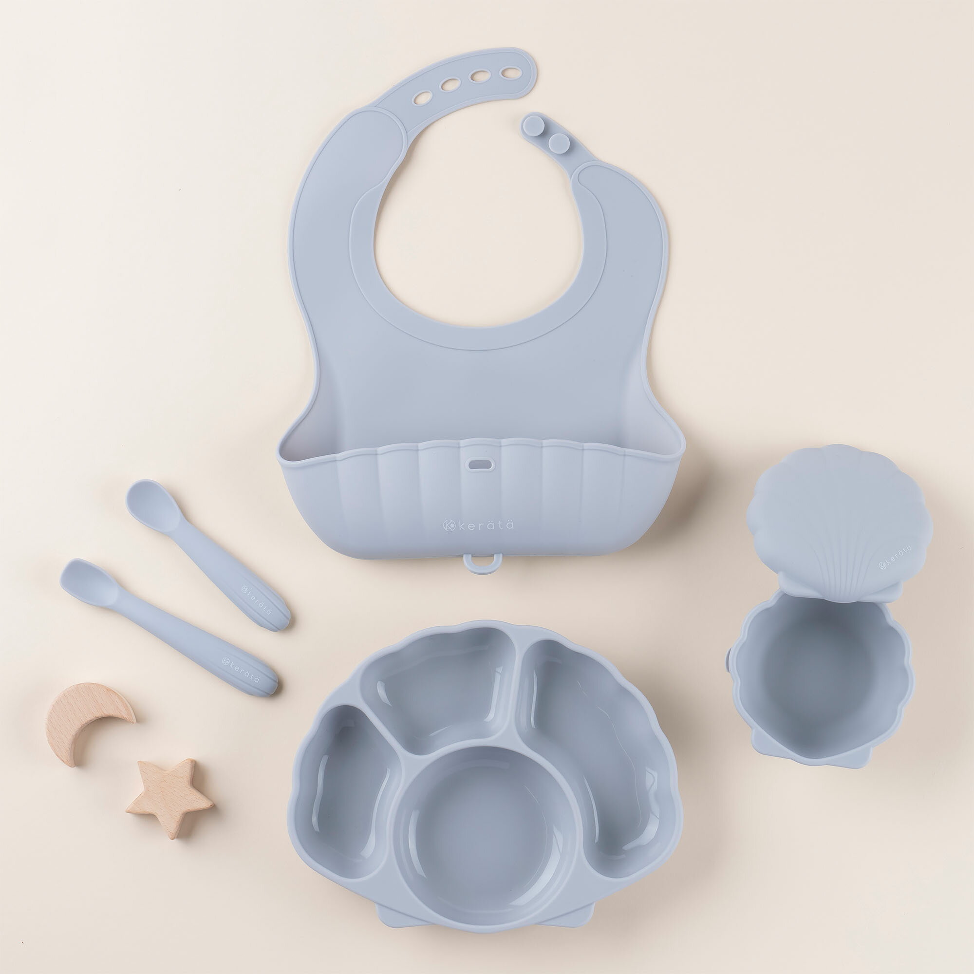 【ふるさと納税】選べる ベビー 食器セット(シーグラスブルー) | kerata 赤ちゃん ベビー 日用品 食器 ベビー食器 マタニティ 長野県 塩尻市