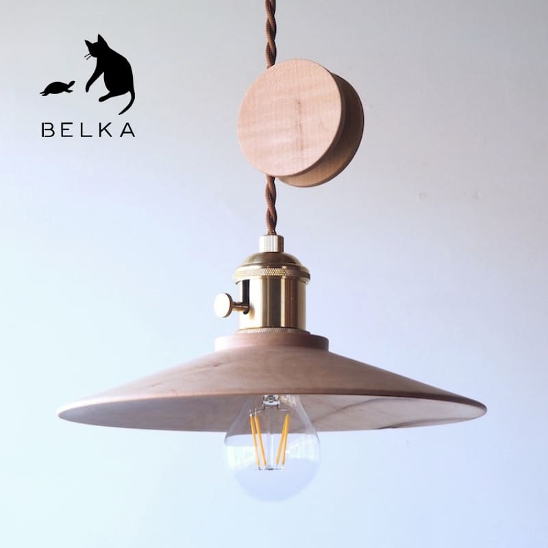 【ふるさと納税】国産かえでペンダントライト≪出荷時期：受注後、約5ケ月ほどで出荷予定≫ | 国産 かえで ペンダントライト ライト 照明 真鍮 ブラウン コード 長野県 塩尻市