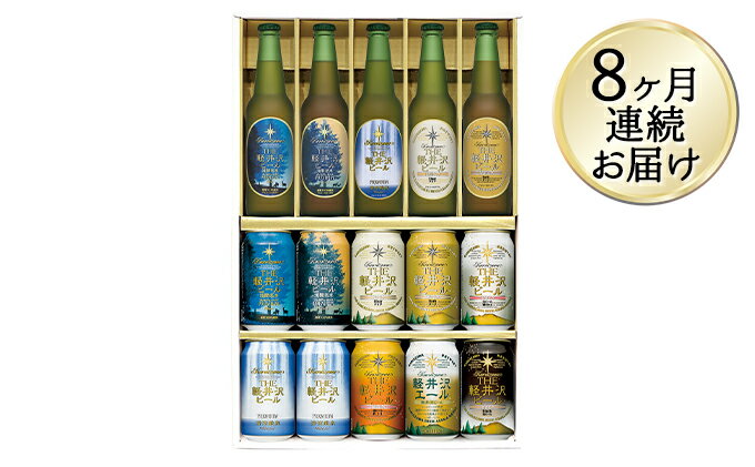 【ふるさと納税】【8カ月定期便】THE軽井沢ビールセット 9種 飲み比べギフト【 軽井沢ブルワリー ビール 地ビール お酒 酒 缶ビール 350ml プレゼント...