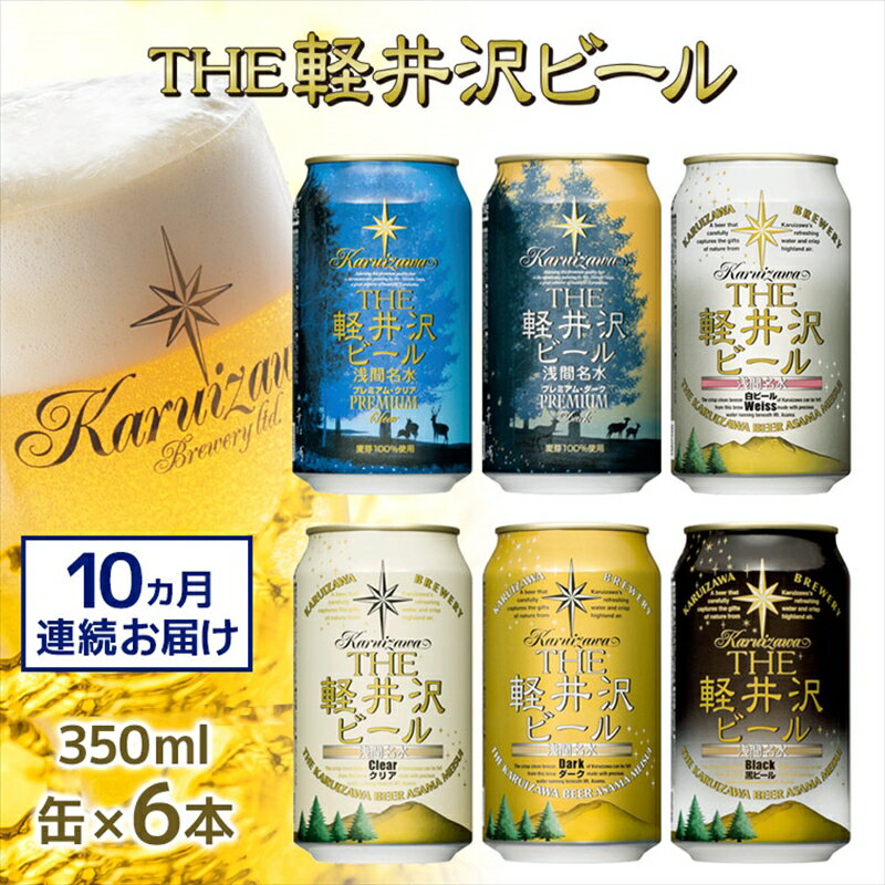 【ふるさと納税】【10カ月定期便】 THE軽井沢ビール 6種 6本 飲み比べ セット 【 軽井沢ブルワリー みんなでワイワイ 飲み比べセット みんなでテイスティ...