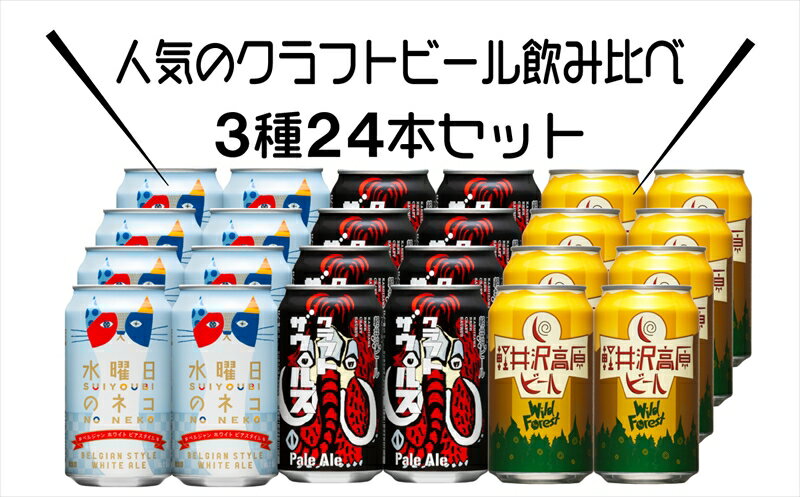 【ふるさと納税】 水曜日のネコと軽井沢高原 ビールのクラフトビール飲み比べセット【よなよな ヤッホーブルーイング 地ビール お酒 ビール 酒 ギフト 父の日 アウトドア 家飲み 長野県 佐久市 】