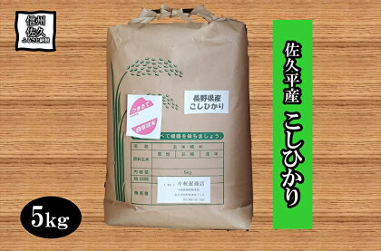 長野県佐久平産こしひかり5kg　白米　精米　こしひかり【米 コメ 白米 精米 お米 こめ おこめ 備蓄品 仕送り おすそ分け 備蓄米 コシヒカリ こしひかり 長野県 佐久市 】