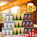【ふるさと納税】【定期便12カ月】 クラフトビール 350ml 3種24本 飲み比べセット 【水曜日のネコ クラフトザウルス ペールエール 軽井沢高原ビール 地ビール お酒 酒 長野県 佐久市 】