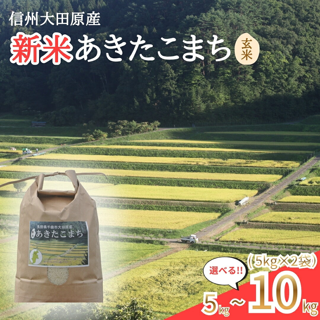 [2026年先行予約]信州大田原産 新米 あきたこまち玄米 5kg~10kg | あきたこまち 新米 玄米 お米 おこめ コメ 5キロ 10キロ 千曲市 信州 長野県