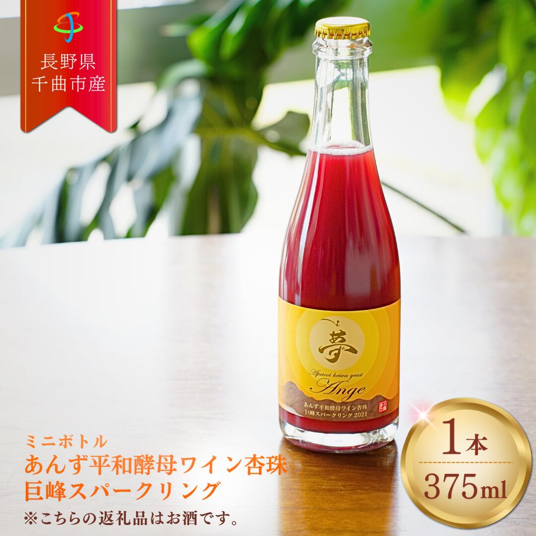 巨峰スパークリングワイン 375ml あんず酵母使用|巨峰 ぶどうワイン 泡 国産 日本産 あんず 酵母 杏子 酵母 発泡 ミニボトル 信州 長野 千曲市 送料無料