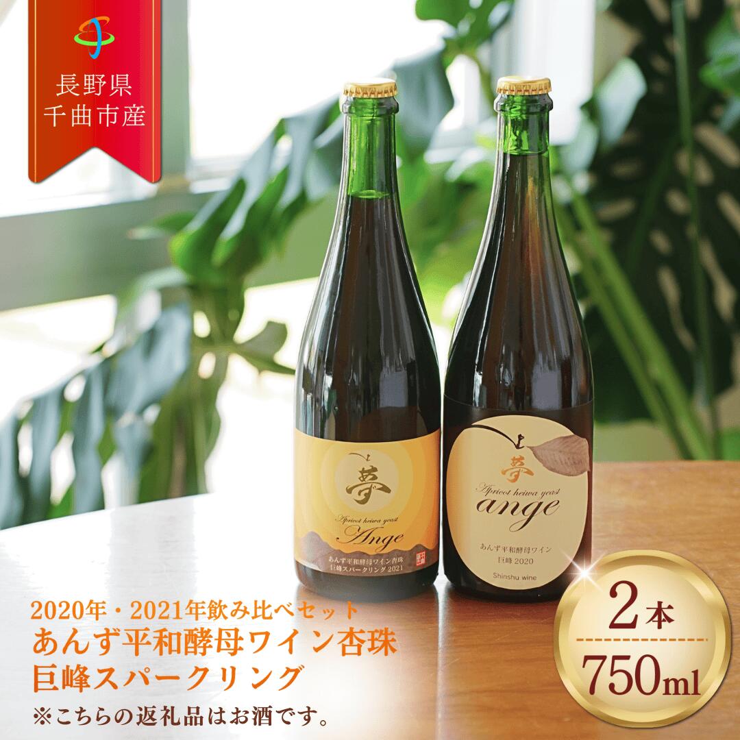 巨峰スパークリングワイン 2020年産と2021年産 飲み比べセット 750ml 2本 あんず酵母使用|巨峰 ぶどうワイン 泡 国産 日本産 あんず 酵母 杏子 酵母 発泡 信州 長野 千曲市 送料無料