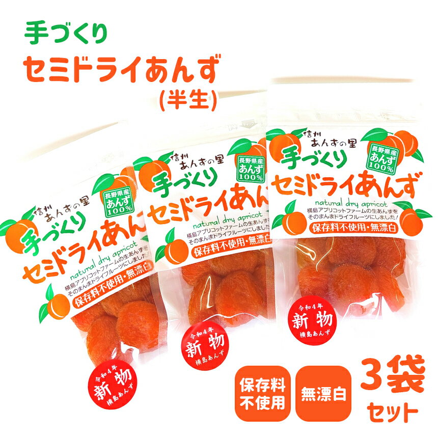 伝統のおいしさ「 セミドライ あんず ( 半生タイプ ) 3袋セット 」| 横島物産 半生 干しあんず 国産 ドライフルーツ 着色料・保存料不使用 フルーツ 果物 あんず アプリコット ドライアプリコット 特産品 千曲市 長野県