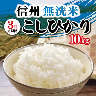 【ふるさと納税】【定期便3ヶ月】 信州米 こしひかり ( 無洗米 ) 10kg 先行予約 ＜2022年10月頃新米収穫後〜順次発送＞　｜ コシヒカリ お米 無洗米 単一原料米 令和4年産 10kg 特産品 千曲市 長野県