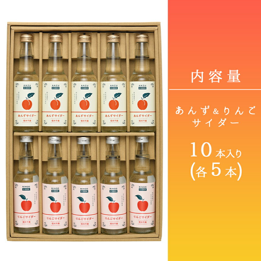 【ふるさと納税】 信州千曲の地サイダー「あんず＆りんごサイダー」ギフトセット（各5本入）炭酸飲料