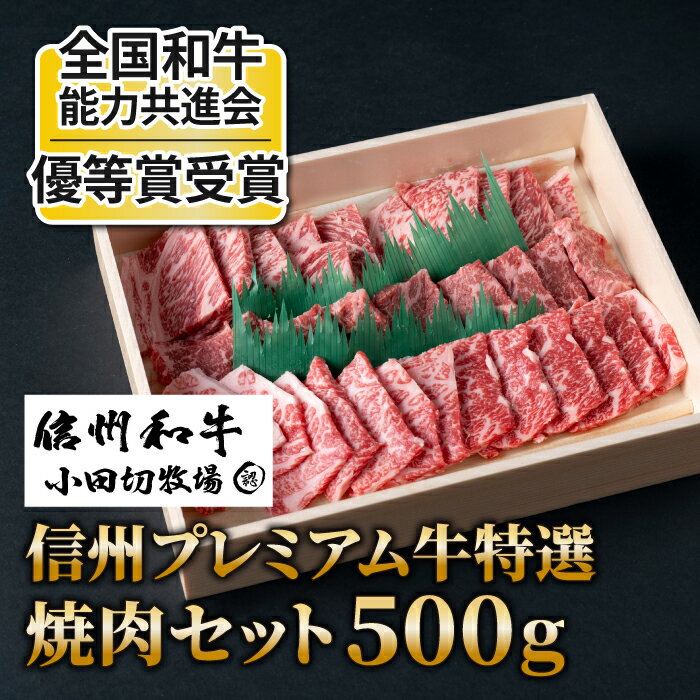 【ふるさと納税】小田切牧場 信州プレミアム牛 特選焼肉セット 500g 牛バラ肉・牛モモ肉 焼肉 食べ比べ 赤身 鉄板焼き ギフト 父の日 お中元 お歳暮 美味しい お取り寄せ 食品 冷凍 国産 長野県