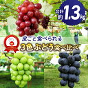 【ふるさと納税】【先行受付2025年発送】皮ごと食べる3色ぶどうギフトセット(シャインマスカット、ナガノパープル、クイーンセブン)|東御こもだ果樹園 ※2025...