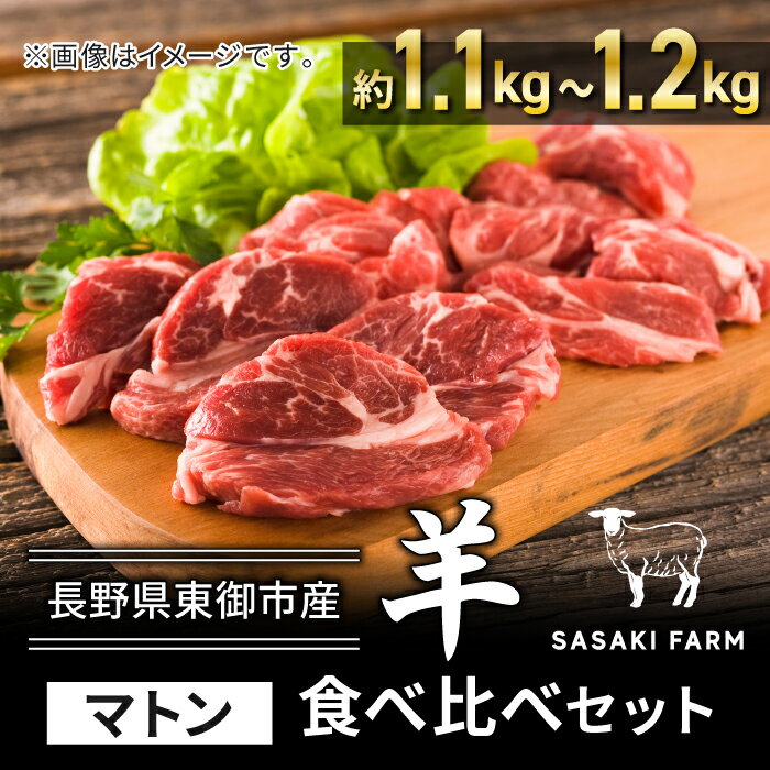 【ふるさと納税】【SASAKI FARM】羊 マトン ロース モモ ヒレ食べ比べセット 合計約1.1kg〜1.2kg