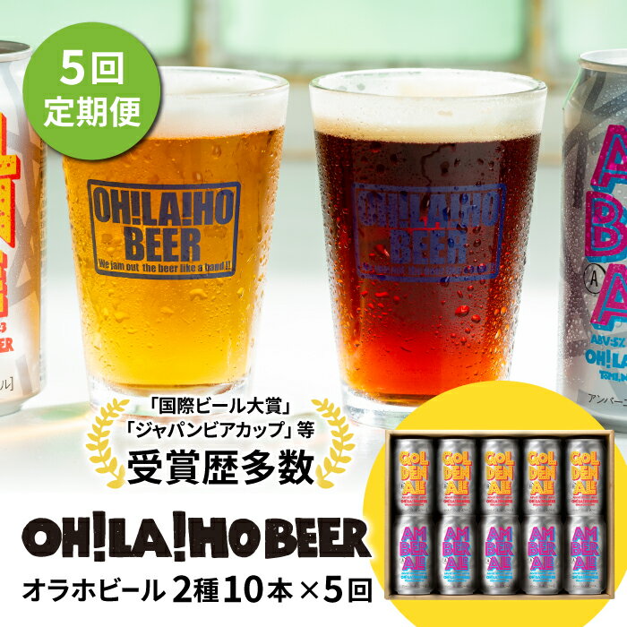 5位! 口コミ数「1件」評価「5」クラフトビール 定期便 (5回) 飲み比べ 10本セット (ゴールデンエール・アンバーエール) オラホビール 詰め合わせ お酒 地ビール ギ･･･ 