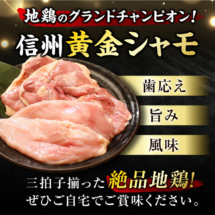 【ふるさと納税】朝びき信州黄金シャモモモ・ムネ肉セット