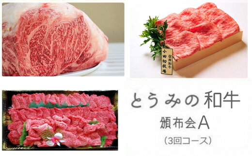 【ふるさと納税】とうみの和牛頒布会A(3回コース)ステーキ焼き肉しゃぶしゃぶすき焼きセットギフト和牛信州牛霜降り牛肉お中元お歳暮贈り物お取り寄せグルメ贅沢記念日美味しい父の日冷凍食品国産長野県東御市