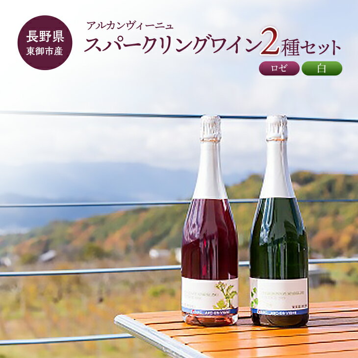 楽天長野県東御市【ふるさと納税】 【2024年春 発送開始】東御市産スパークリングワイン2本セット（巨峰・シャルドネ）（アルカンヴィーニュ）ワインセット 辛口 お酒 ギフト プレゼント 果実酒 瓶 国産 信州 長野県東御市