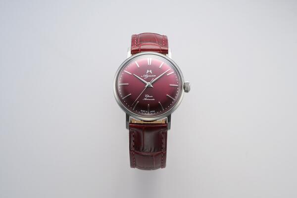 【ふるさと納税】腕時計「Azusa CLASSIC2」バーガンディー 腕時計 時計 時間 逸品 プレゼント 記念 職人 長野県 安曇野 安曇野市 信州