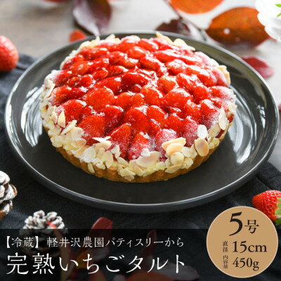 【ふるさと納税】軽井沢農園パティスリーの完熟いちごタルト5号【配送不可地域:離島・北海道・沖縄県・中国・四国・九州】【1591170】