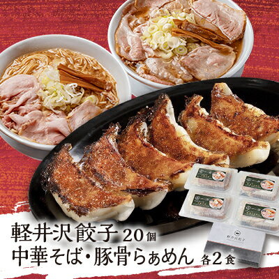 主水セット(軽井沢餃子20個・中華そば2食・太郎ぽーくの豚骨らぁめん2食)[配送不可地域:離島]