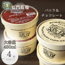 【ふるさと納税】長門牧場アイスクリーム 480ml 4個セット バニラ チョコレート スイーツ