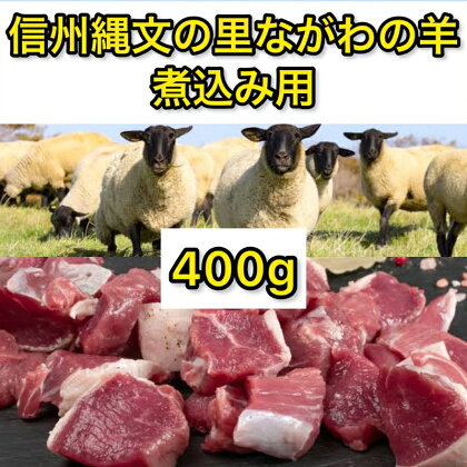 信州縄文の里ながわの羊煮込み用400g　【 お肉 羊肉 ラム肉 希少 国産 自然 放牧 信州サフォーク 煮込み用 キューブカット 美味しい 】