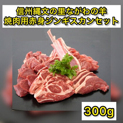 信州縄文の里ながわの羊焼肉用赤身ジンギスカンセット300g　【 お肉 羊肉 ラム肉 希少 国産 自然 放牧 信州サフォーク タレ 塩 ブラックペッパー シンプル おすすめ 】