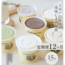 【ふるさと納税】【定期便】12ヵ月連続でお届け!長門牧場アイスクリーム 15個セット バニラ チョコレート アイス ギフト スイーツ デザート 人気 おすすめ ...