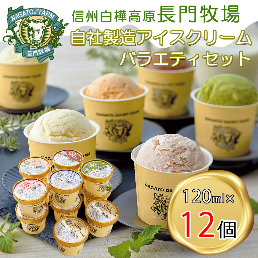 【ふるさと納税】長門牧場 自社製造アイスクリーム 贅沢バラエティセット12個 クリスマススイーツギフト 長野県お歳暮