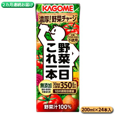 【ふるさと納税】【2ヶ月連続お届け】カゴメ 野菜一日これ一本（24本入）【ジュース・野菜ミックス濃縮ジュース 】　【定期便・定期便・野菜飲料・野菜ジュース・飲料類・果汁飲料・セット・ジュース】