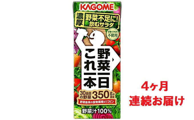 【ふるさと納税】【4ヶ月連続お届け】カゴメ 野菜一日これ一本（24本入）【ジュース・野菜ミックス濃縮ジュース 】　【定期便・定期便・野菜飲料・野菜ジュース・飲料類・果汁飲料・セット・ジュース】