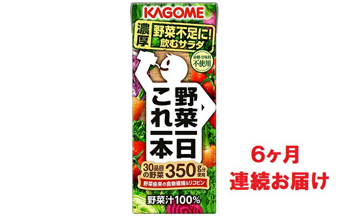 【ふるさと納税】【6ヶ月連続お届け】カゴメ 野菜一日これ一本（24本入）【ジュース・野菜ミックス濃縮ジュース 】　【定期便・定期便・野菜飲料・野菜ジュース・飲料類・果汁飲料・セット・ジュース】