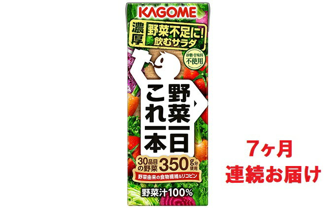 【ふるさと納税】【7ヶ月連続お届け】カゴメ 野菜一日これ一本（24本入）【ジュース・野菜ミックス濃縮ジュース 】　【定期便・定期便・野菜飲料・野菜ジュース・飲料類・果汁飲料・セット・ジュース】