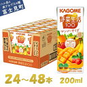 【ふるさと納税】カゴメ 野菜生活100 マンゴーサラダ 200ml×24本～48本 ジュース 野菜 果実ミックスジュース 果汁飲料 紙パック 砂糖不使用 1食分の野菜 マルチビタミン ビタミンB2 ビタミンB12 ビタミンC ビタミンE 飲料類 ドリンク 野菜ドリンク 備蓄 長期保存 防災