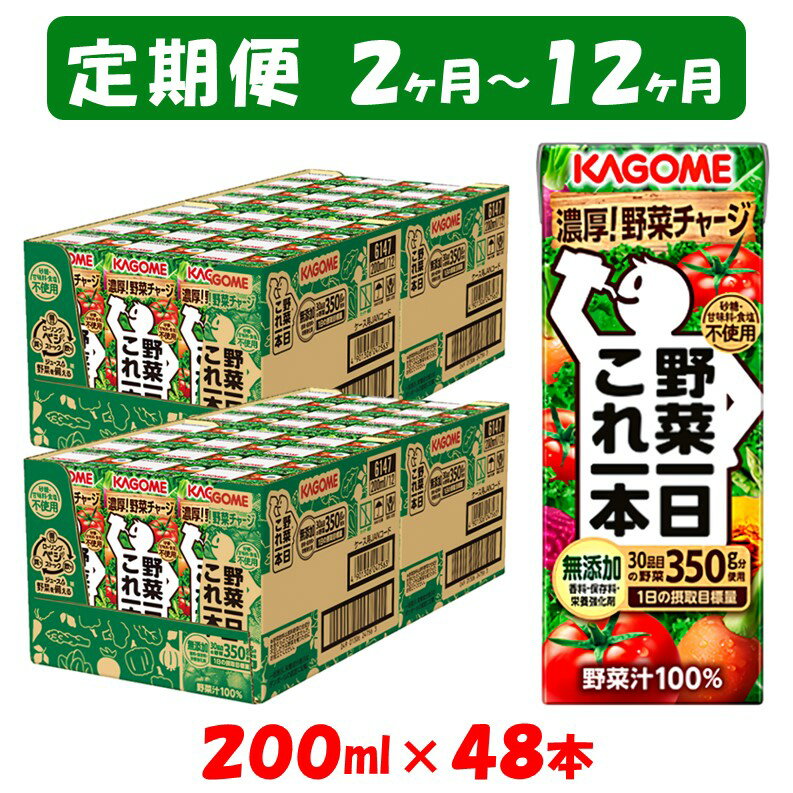 18位! 口コミ数「0件」評価「0」【定期便 2ヶ月 ～ 12ヶ月】カゴメ 野菜一日これ一本（200ml*48本入） 一日分の野菜 1日分の野菜 野菜100％ 紙パック 野菜ジ･･･ 