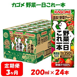 【ふるさと納税】【3ヶ月連続お届け】カゴメ 野菜一日これ一本（200ml*24本入）[一日分の野菜 1日分の野菜 野菜100％ 紙パック 野菜ジュース 飲料類 ドリンク 野菜ドリンク 備蓄 長期保存 防災 無添加 砂糖不使用 甘味料不使用 食塩不使用 栄養強化剤不使用 飲み物]