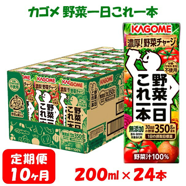 【ふるさと納税】【10ヶ月連続お届け】カゴメ 野菜一日これ一本（24本入）【ジュース・野菜ミックス濃縮ジュース 】　【定期便・定期便・野菜飲料・野菜ジュース・飲料類・果汁飲料・セット・ジュース】