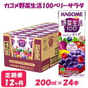 【ふるさと納税】【12ヶ月連続お届け】カゴメ 野菜生活ベリーサラダ（24本入）　【定期便・果汁飲料・ジュース・フルーツ・ビタミンA・ポリフェノール】