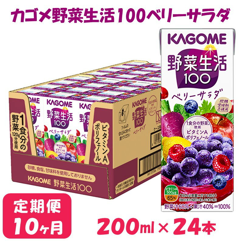 【ふるさと納税】【10ヶ月連続お届け】カゴメ 野菜生活ベリーサラダ（24本入）　【定期便・果汁飲料・ジュース・フルーツ・ビタミンA・ポリフェノール】