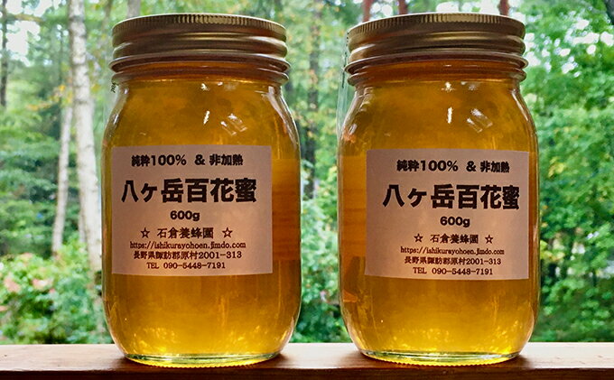 【ふるさと納税】八ヶ岳百花蜜 600g×2本セット　【蜂蜜・はちみつ・ハチミツ・加工品】