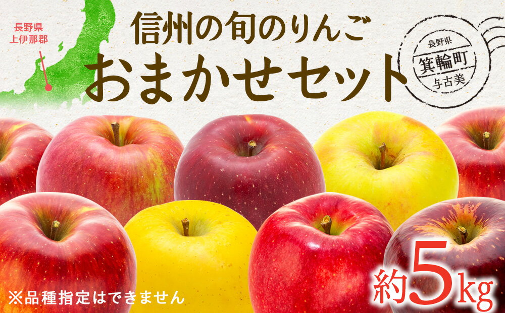 【ふるさと納税】【2024年/令和6年度発送分！先行予約】信州の旬のりんごおまかせ約5kgセット りんご リンゴ 林檎 長野 フルーツ 果物 信州産 長野県産 特産 産地直送 おすすめ　【 長野県 箕輪町 】　お届け：2024年8月上旬～2025年2月中旬ごろ