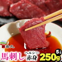 【ふるさと納税】馬刺しヘルシー赤身250g 5人前★専用タレ3個付き【配送不可地域:離島】【1588921】