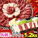 【ふるさと納税】馬刺し赤身1kgとタテガミ200gのセット24人前★専用タレ12個付き【配送不可地域:離島】【1588922】
