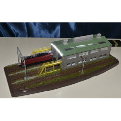 【ふるさと納税】Nゲージ鉄道模型用展示台ケース付きN 機関庫照明付き 2線仕様【1388015】 画像1