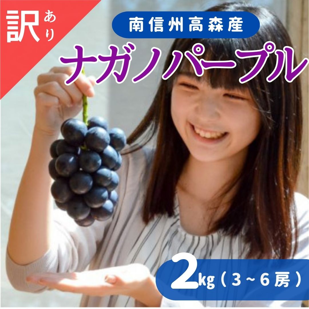 【ふるさと納税】ナガノパープル　訳あり2kg（3～6房）【配送不可地域：離島】のサムネイル