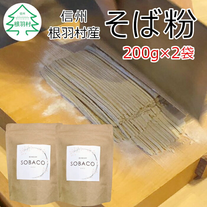 信州根羽村産 そば粉400g (200g×2袋) 国産 そば打ち 手打ち蕎麦 100%蕎麦粉 △